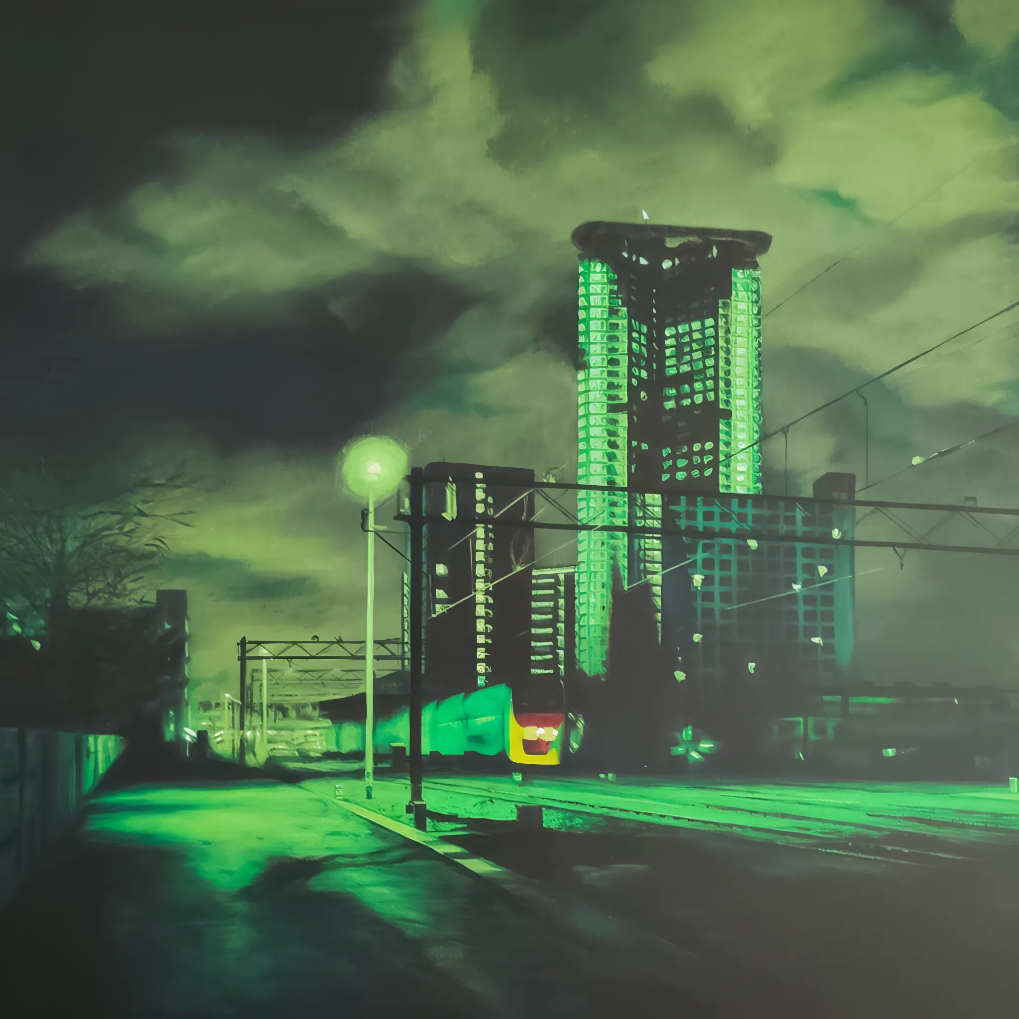 Urban night paintings The Hague